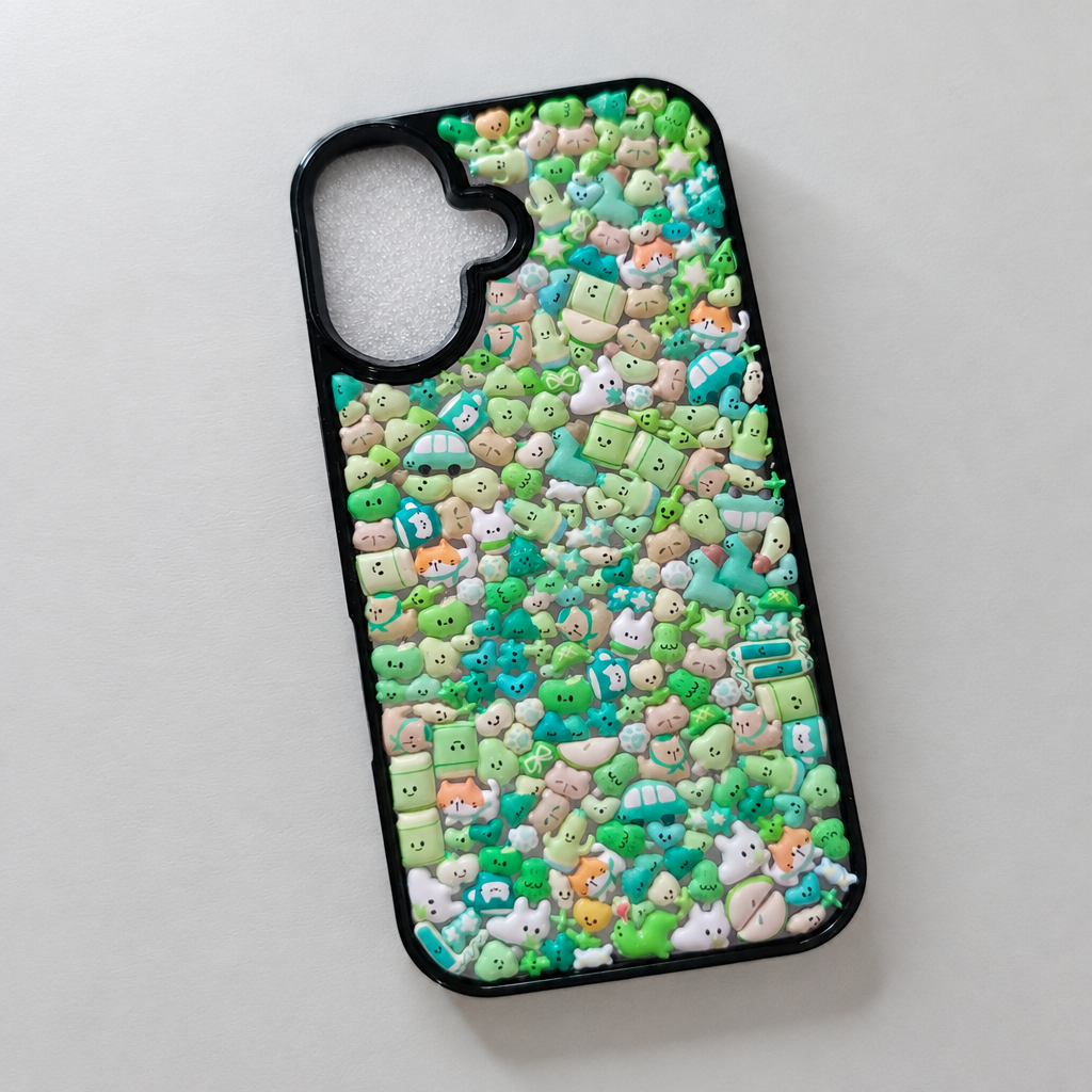 Cute Green Kawaii Stickers for Phone Cases – Adorable DIY Decorative Decals