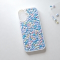 Cute Blue Kawaii Sticker Phone Case – Handmade DIY Design