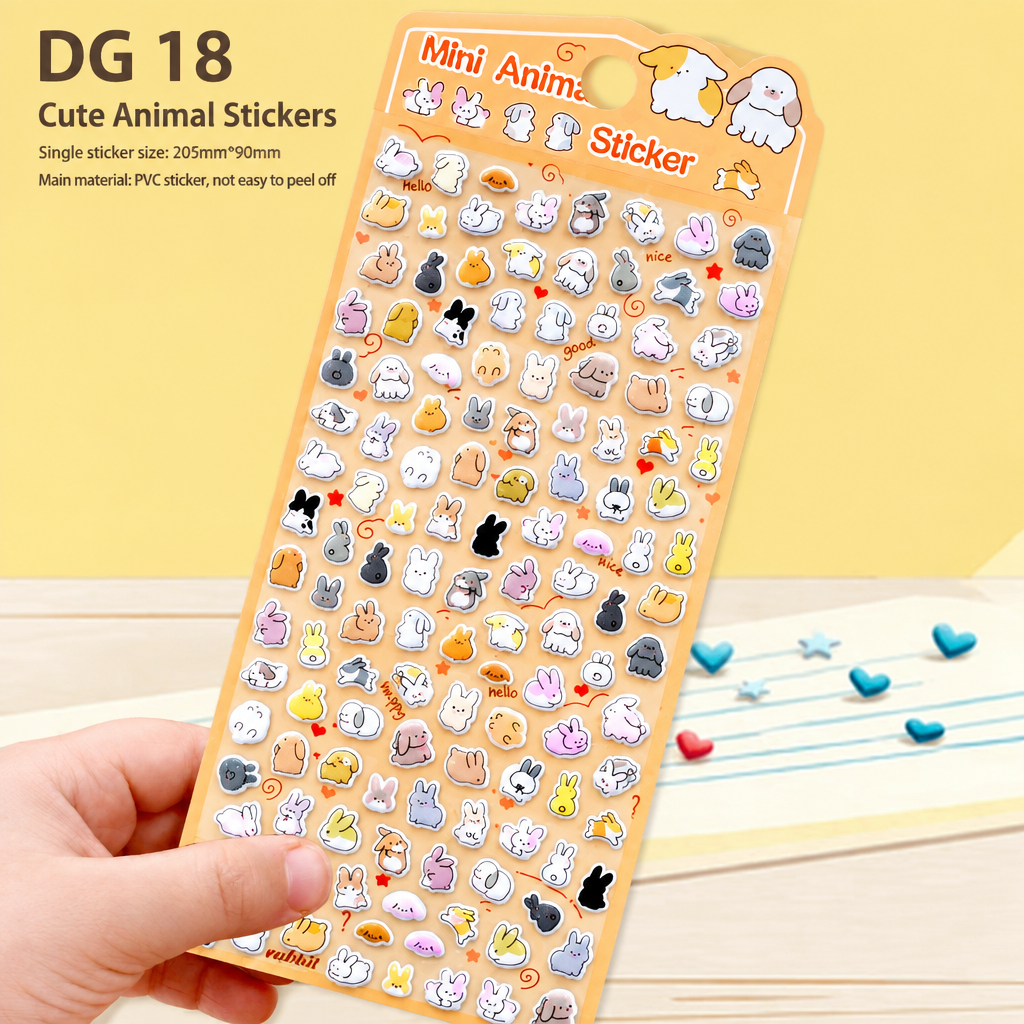 Cute 3D Cat Puffy Stickers – Korean-Style Cartoon Animal Stickers for Kids, Phone Cases & DIY Decoration