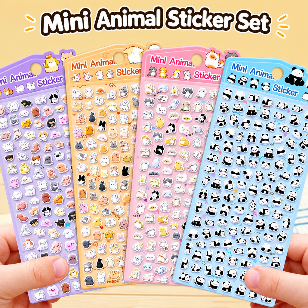 Cute 3D Cat Puffy Stickers – Korean-Style Cartoon Animal Stickers for Kids, Phone Cases & DIY Decoration