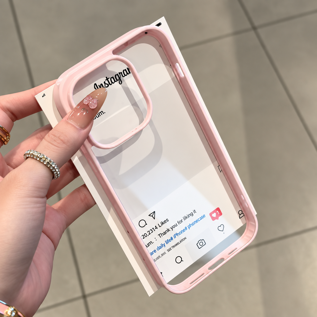 Minimalist Cute iPhone Case – Instagram Style Soft Case for All iPhone Models