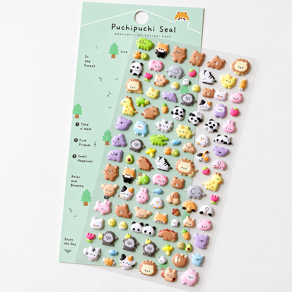 3D Cute Animal Puffy Stickers – Kawaii Foam Stickers for Phone Cases, Journals & DIY Crafts