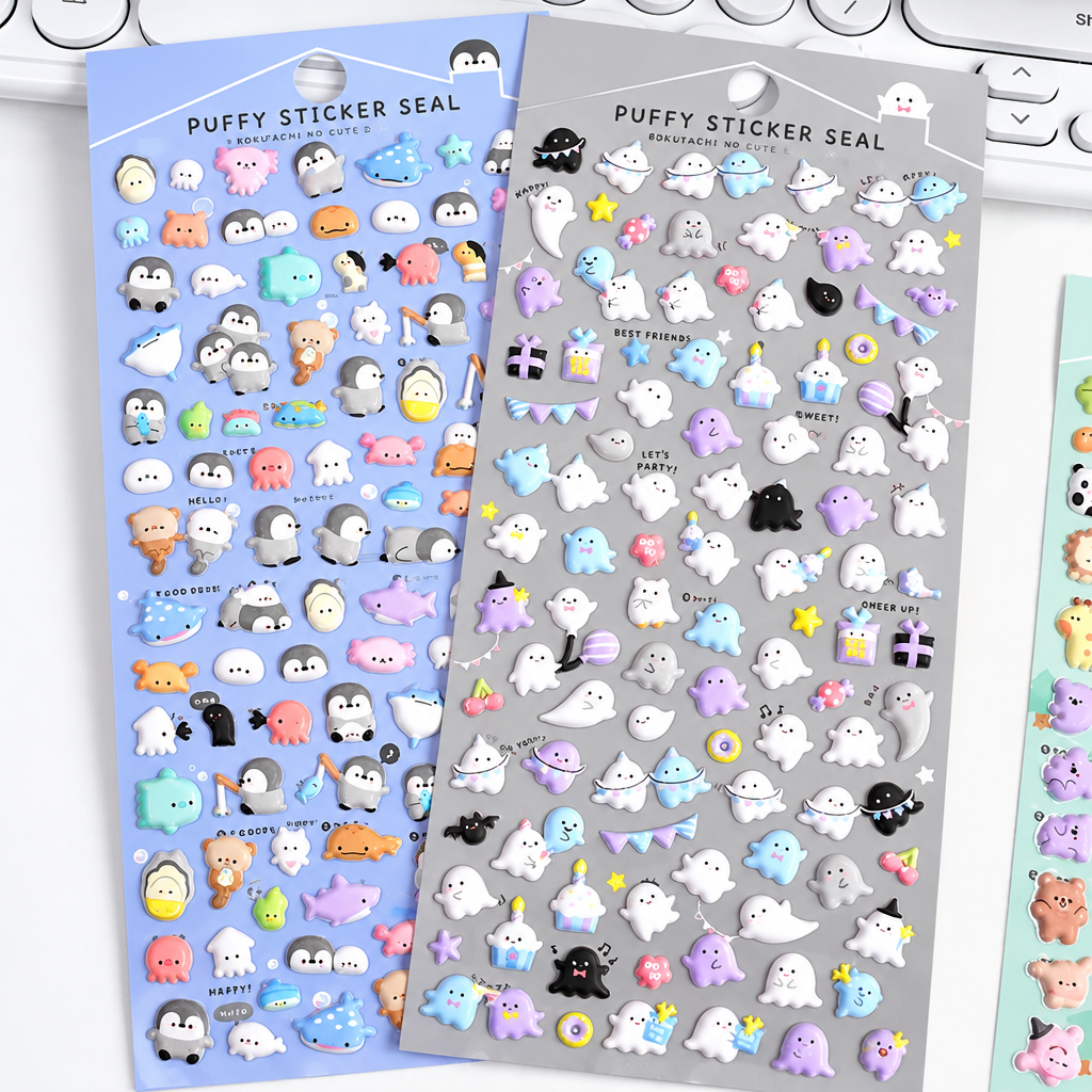 3D Cute Animal Puffy Stickers – Kawaii Foam Stickers for Phone Cases, Journals & DIY Crafts