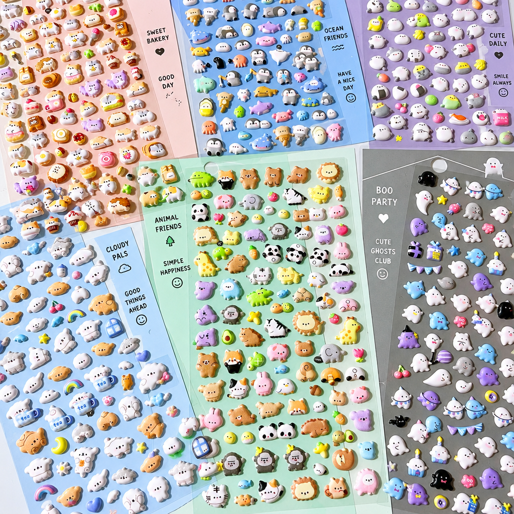 3D Cute Animal Puffy Stickers – Kawaii Foam Stickers for Phone Cases, Journals & DIY Crafts