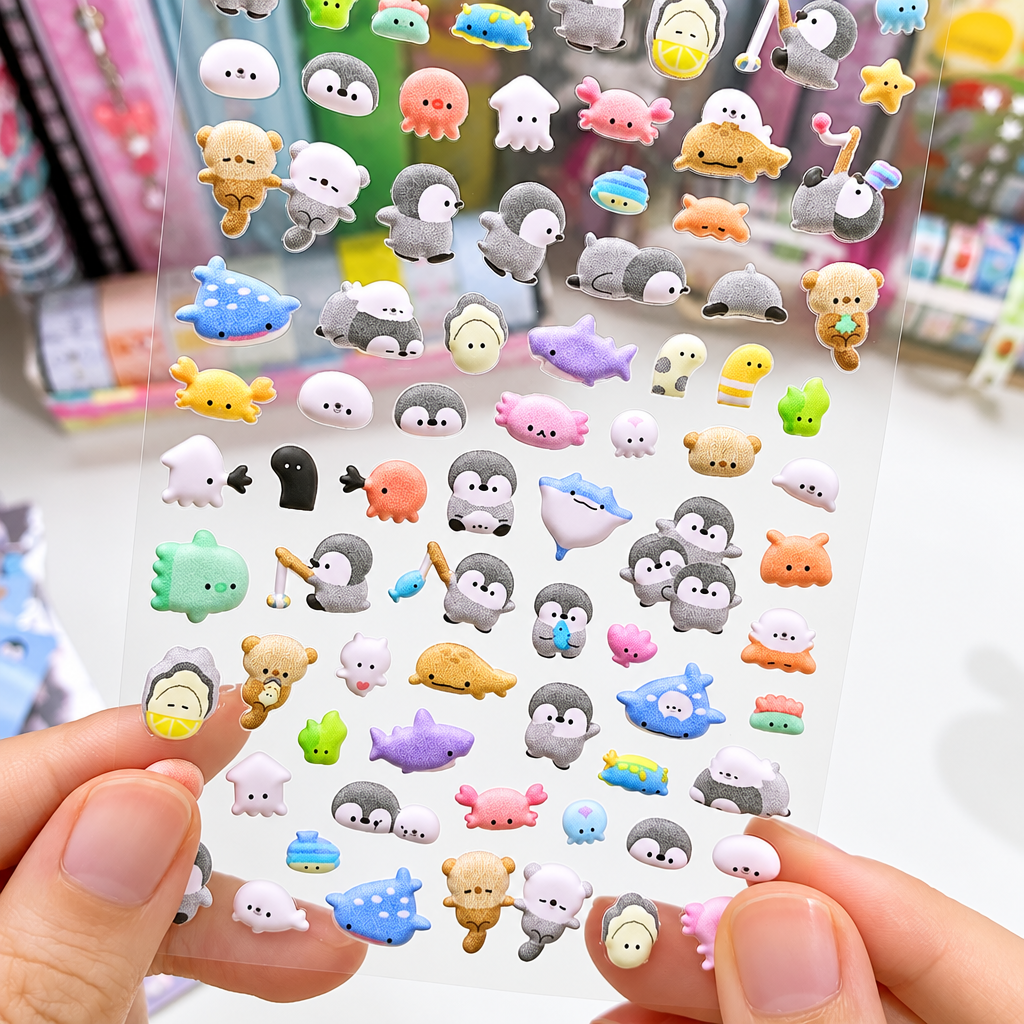 3D Cute Animal Puffy Stickers – Kawaii Foam Stickers for Phone Cases, Journals & DIY Crafts