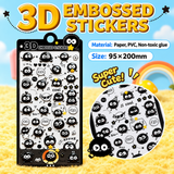 Load image into Gallery viewer, Cute 3D Black Cat Stickers – Waterproof PET Raised Stickers for Phone, Laptop, Journal &amp; DIY Decoration
