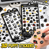 Load image into Gallery viewer, Cute 3D Black Cat Stickers – Waterproof PET Raised Stickers for Phone, Laptop, Journal &amp; DIY Decoration