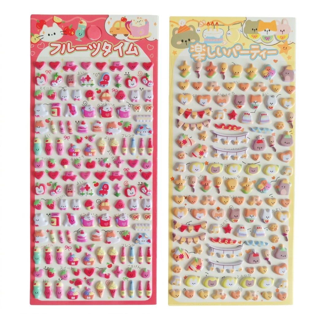 3D Puffy Animal Stickers for Kids & Girls, Kawaii Heart Stickers for Journals, Water Bottles & DIY Crafts
